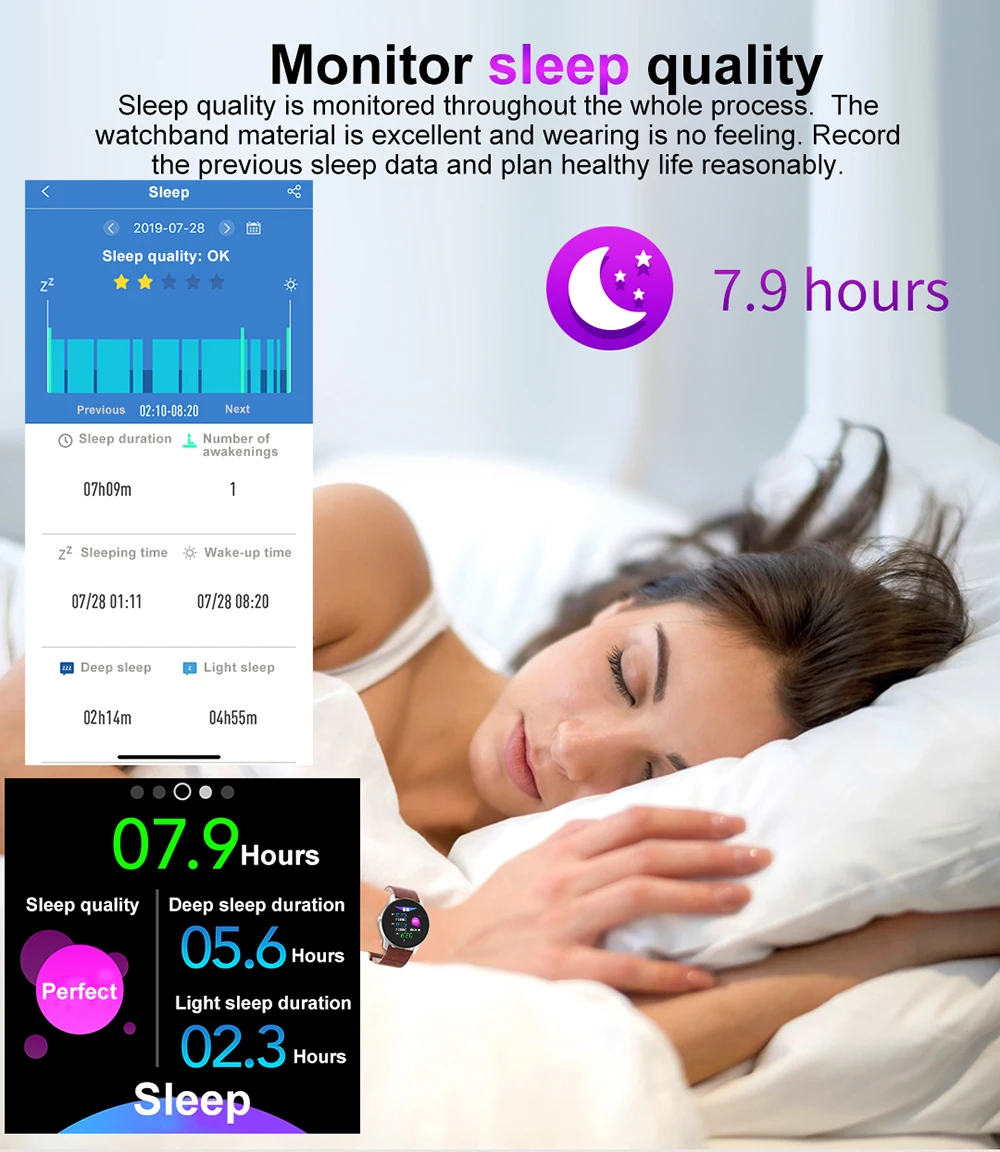 696 T90 Smart Watch All-Touch Heart Rate Sleep Monitoring Information Push IP67 Waterproof Multi-function Sports Smart Bracelet