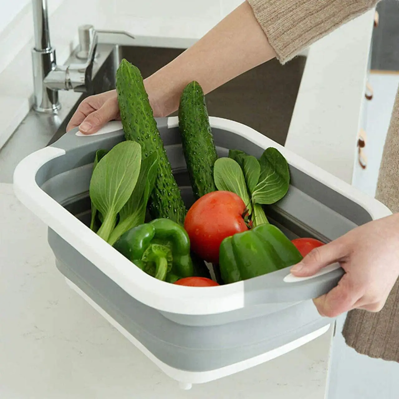 Folding Wash Basin Portable Sink Foot Bucket Plastic Foldable Basin Travel Outdoor Camp