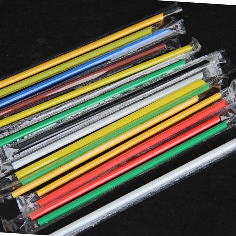 

Manufacturers Direct Selling Color Fine Straw Disposable with Pointed-Toe 100 PCs Fruit Juice Plastic Milk Tea Straw Individual