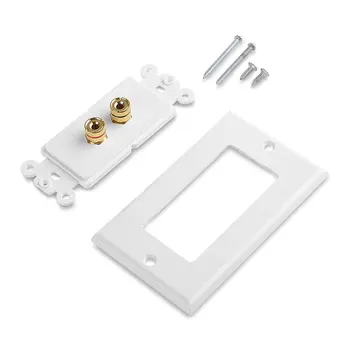 

2 Binding Post Banana Plug Gold Plated Audio Jacks Wall Plate Panel Two Speakers Interface Wall Socket