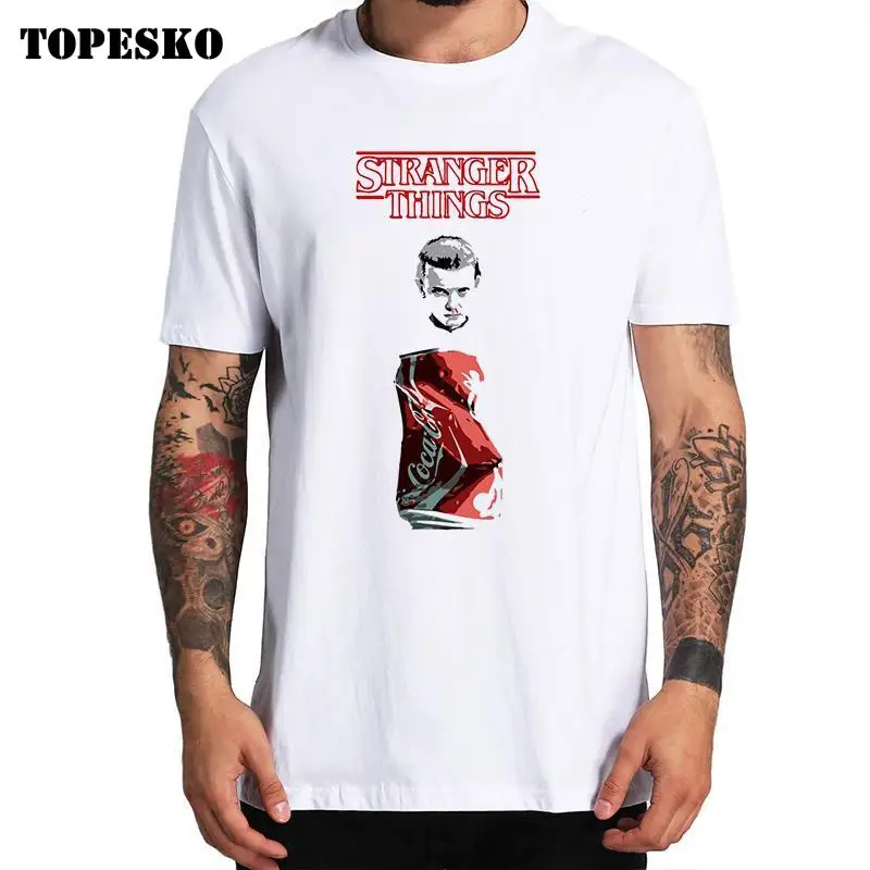

TOPESKO Stranger Things T Shirt Man Woman Round Collar Short Sleeve Tops High Quality Regular Tees