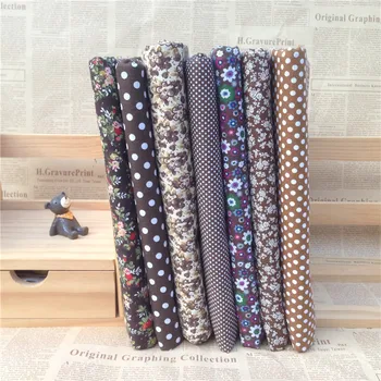 

7 Meters/lot Coffee Cotton Fabric Patchwork For Sewing Cloth Tissue For Quilt Needlework Pattern Handmade DIY Cloth Fabric J0002