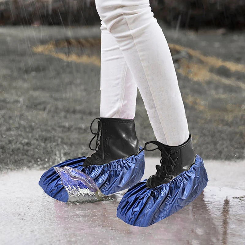 

Outdoor Waterproof Anti Dust Fabric Shoe Cover Reusable Unisex Rain Overshoes Thickening Non Slip Wear Foot Cover Protector