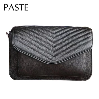 

Chic Famous Brand Flap Bag Slant Stripe Cover Chain Design Women Crossbody Shoulder Bag 100% Natural Leather Daily Purse
