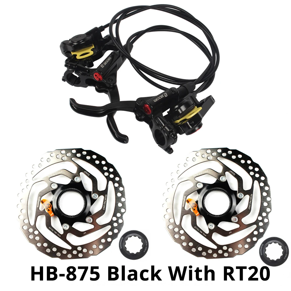 Black with RT20 ZOOM HB 875 Велосипедный Тормоз mtb горный велосипед гидравлический дисковый тормоз набор зажим совместим с mt200 m365 m395 аксессуары ротор - Цвет: Black with RT20