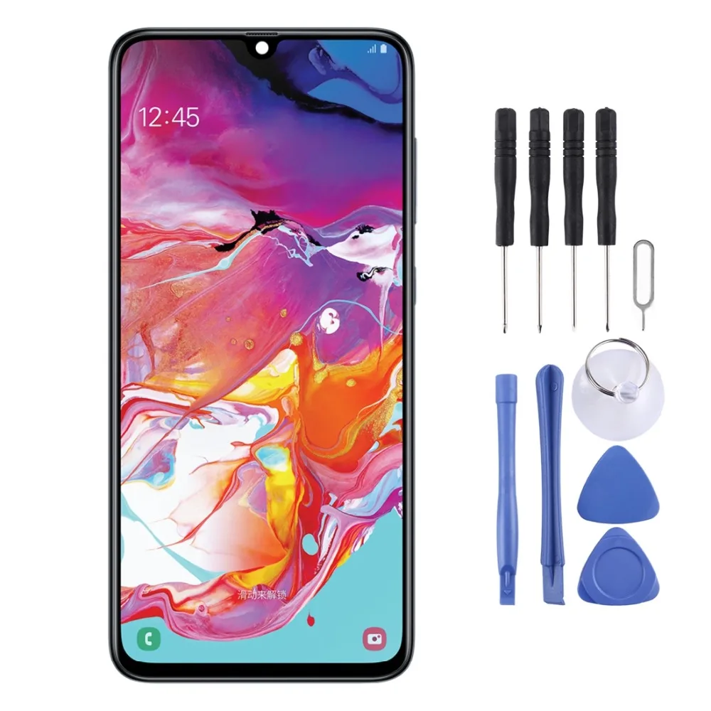 IPartsBuy Супер AMOLED материал ЖК-экран и дигитайзер Полная сборка с рамкой для Galaxy A70
