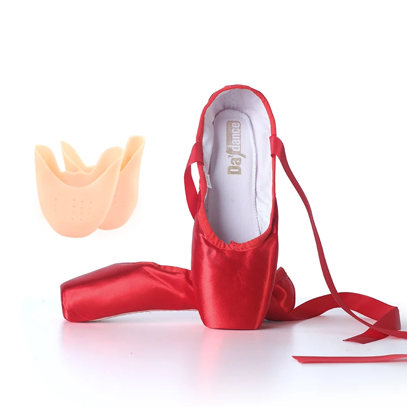 Professional Satin Canvas Dance Ballet Pointe Shoes for Girls and Women image 6