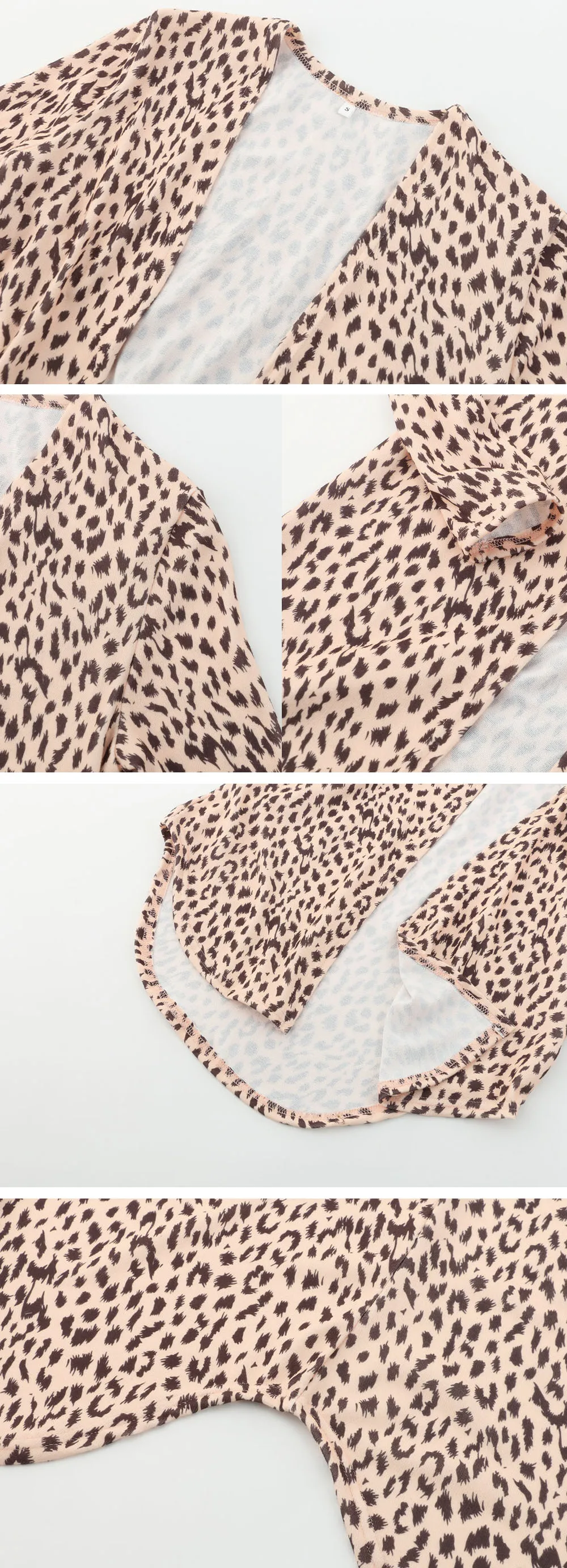 Осенняя Женская мода леопардовая печать Кимоно Кардиган Топы пальто куртка открытый передний Повседневный длинный рукав свитера уличная