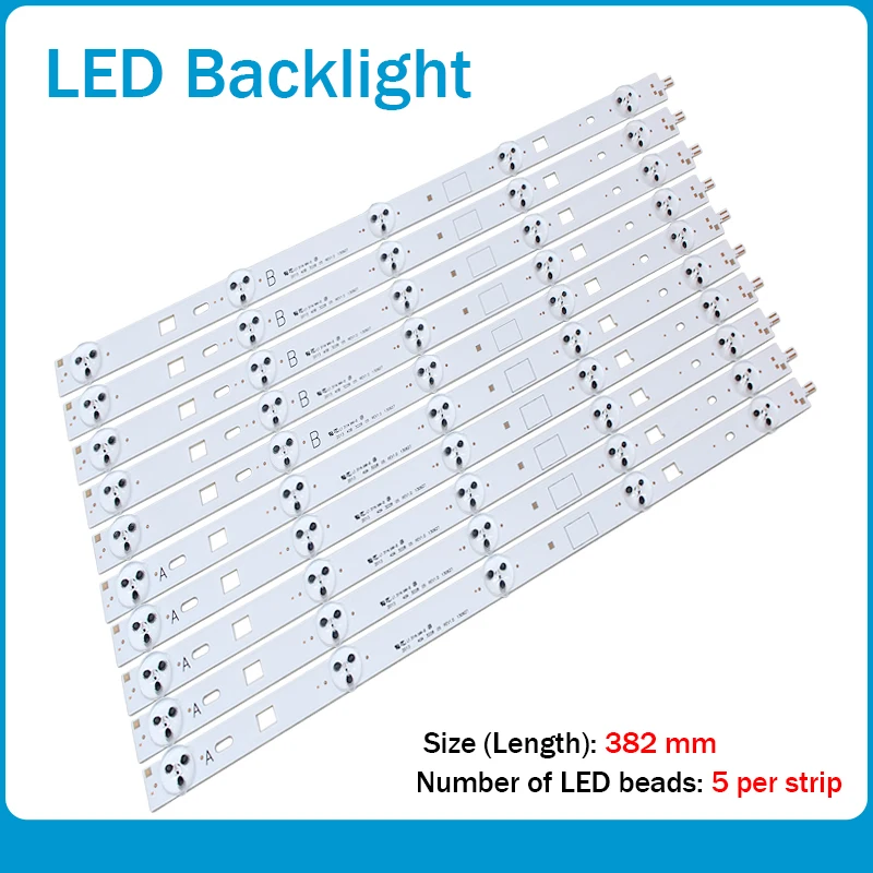 10pcs/set 5LED 378mm LED backlight strip for Sony TV KDL-40R355B KDL-40R485A 10pieces set led backlight for sky worth 49e360e 49e361w light bar ic a ska49d344led 5led