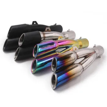 

51mm Motorcycle Exhaust Pipe Muffler Moto Double Row With Dbkiller For Z800 R1000RR NC700 R3 GW250 CBR300 RC390