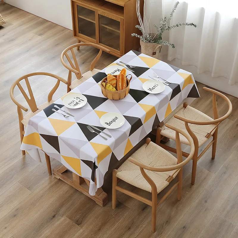 

Square table PVC tablecloth wash free plastic simple waterproof oil proof floor table cloth Nordic ins Plaid tablecloth