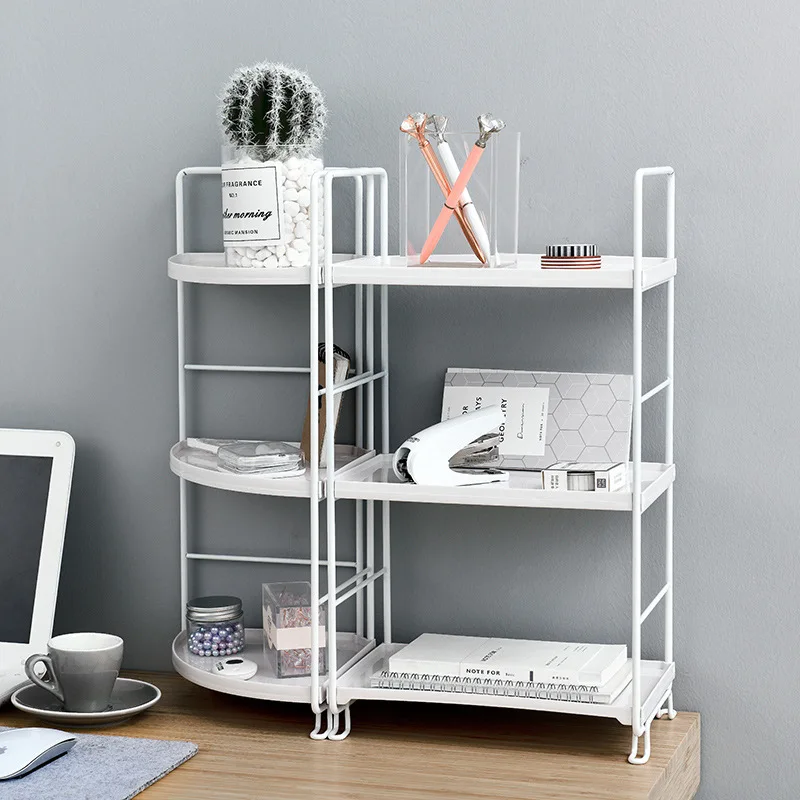 

Cosmetics Iron Art Commodity Shelf Folding Simple Household Desktop Kitchen Storage Rack GIRL'S Heart Skincare Organizing Rack