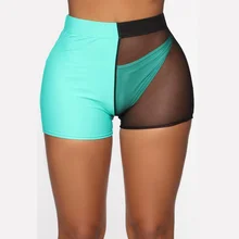 Имитация двух частей, плавки, одежда для плавания, женские трусы, бикини, плавки, бразильский купальник, перспективный сетчатый купальник, короткий женский купальник