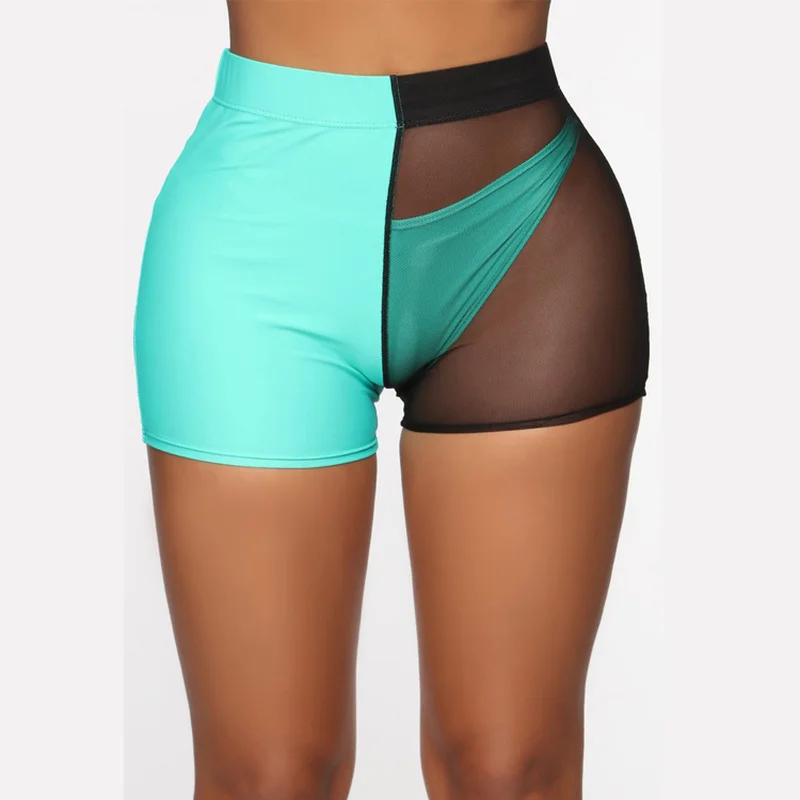 

Imitation Two Pieces Trunks Swimwear Women Briefs Bikini Bottom Brazilian Swimsuit Perspective Mesh Swim Short Ladies Swimsuit