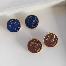 Массивные серьги-гвоздики для женщин, милые модные простые корейские серьги для женщин, цинковый сплав, квадратное лицо, подвески, Mujer Bijoux