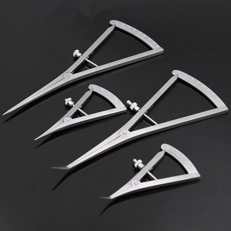 

1PC Stainless steel Dental Gauge Caliper Dental Caliper Elbow /Straight Tip Dental Lab Orthopedic Tool Bone Caliper
