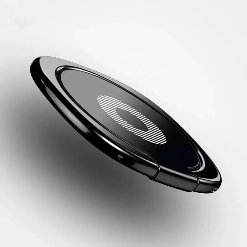 Металлический палец кольцо держатель для IPhone XS 8 samsung телефон кольцо мобильный телефон держатель подставка для магнитной автомобильная подставка для телефона подарок - Цвет: Черный