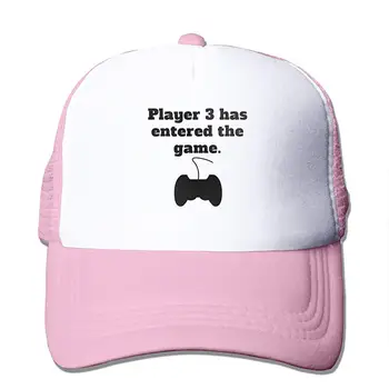 

Player 3 Has Entered The Game Mesh Baseball Cap Unisex Trucker Style Hat Pink