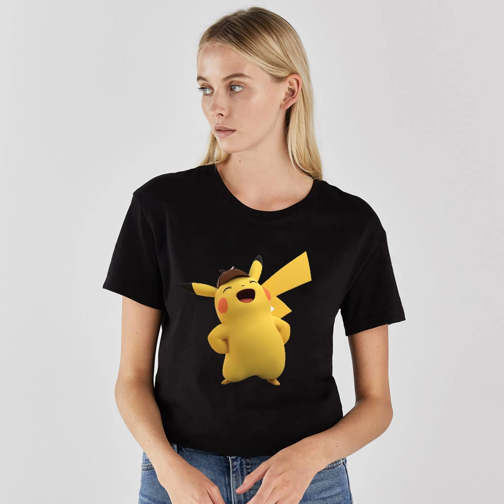 NO COFFEE NO WORKEE рубашки pikachu Pokemon Женская футболка Летняя футболка с рисунком Пикачу питьевой кофе футболки с коротким рукавом топы - Цвет: Anime Pika tees 2