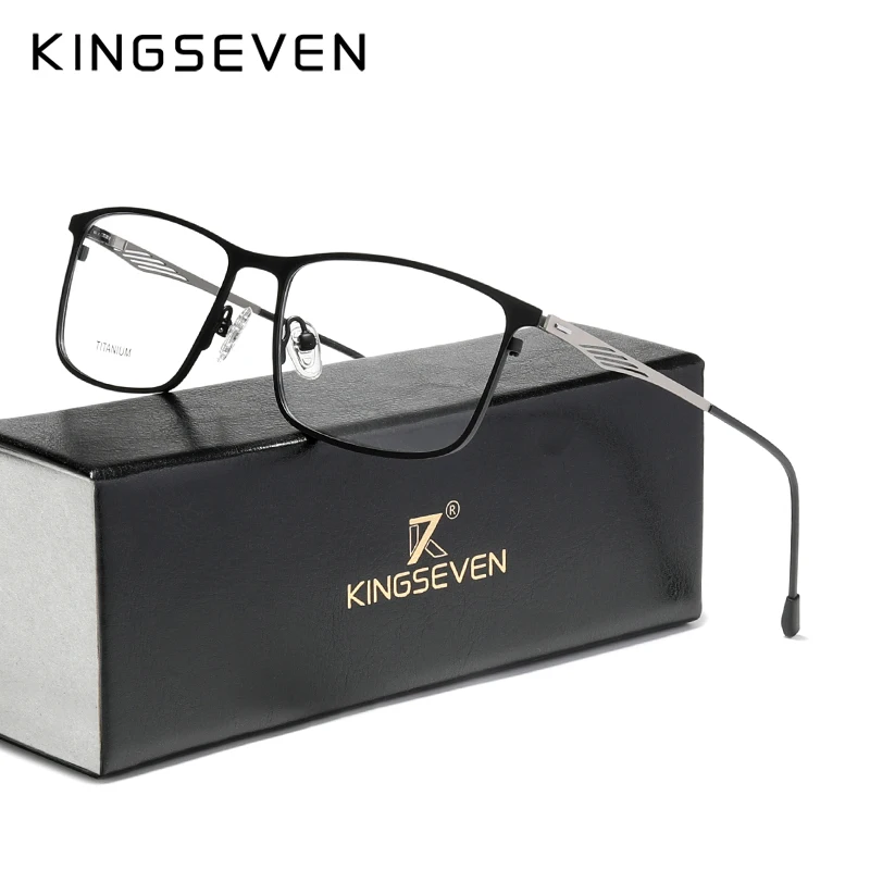 Kingseven Titanium Alloy Optical Glasses Frame Men 2022 Square Myopia