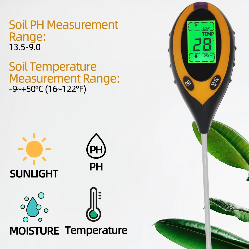 2/3/4/5 in 1 Soil PH Meter Measuring Instrument Plants Flower Water Light Tester 
