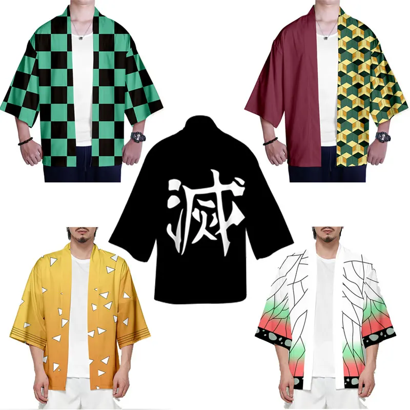 Костюм кимоно Kimetsu No Yaiba Yukata Nezuko Tanjiro Kamado Tomioka Giyuu топ для мужчин и женщин мужской
