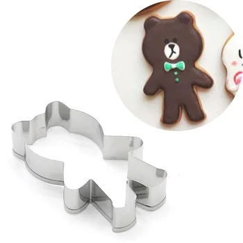 

Bear Cookie Cutter Stainless Steel Biscuit Cut Mold Baking Fruit Cut Cake Mold Embossing Printing Die