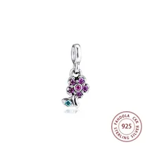 ME серия подходит для браслета Pandora Argent 925 пробы Серебряный мой милый цветок Висячие Кристалл шармы бусины для изготовления ювелирных изделий