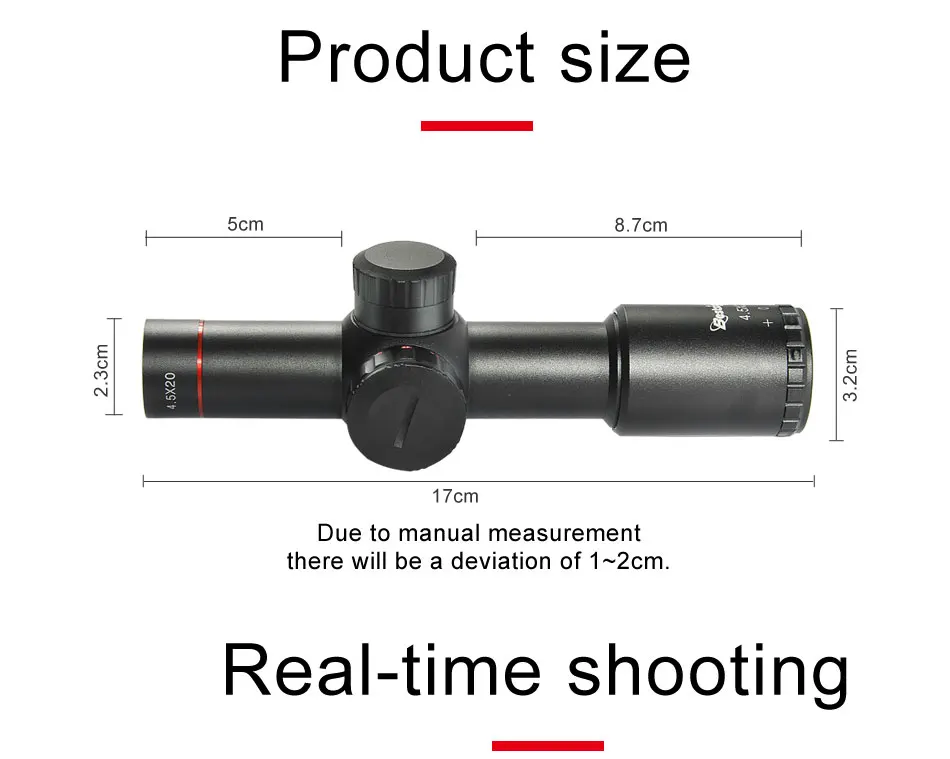 Bestsight Тактический AK47 AK74 AR15 охотничий прицел 4,5X20 E с красной подсветкой Mil-Dot Riflescope