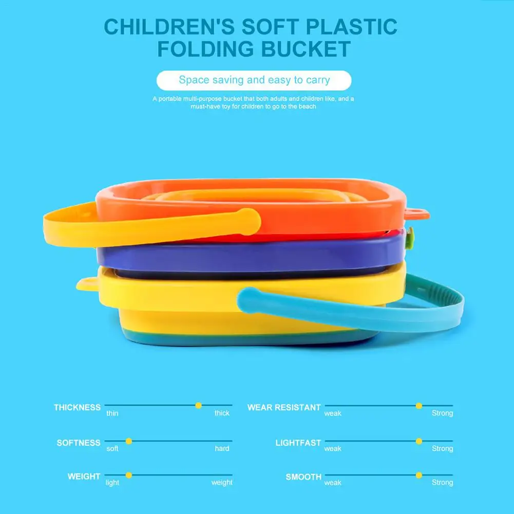 Very best  Beach Bucket Sand Toy For Kids Foldable Beach Pail Silicone Collapsible Buckets Summer Party Playin
