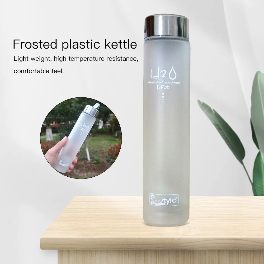 

280ml New Frosted Plastic Water Bottle Portable Transparent Bottle Fruit Juice Leak-Proof Outdoor Sport Travel Camping Bottle