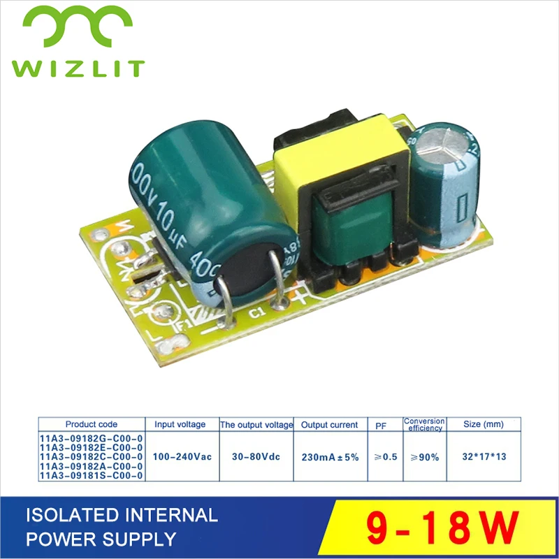 

9-18W Lighting Transformers Built-in Transformers for LED Power Supply Built-in Input Voltage 100-240V Output Voltage 30-80V