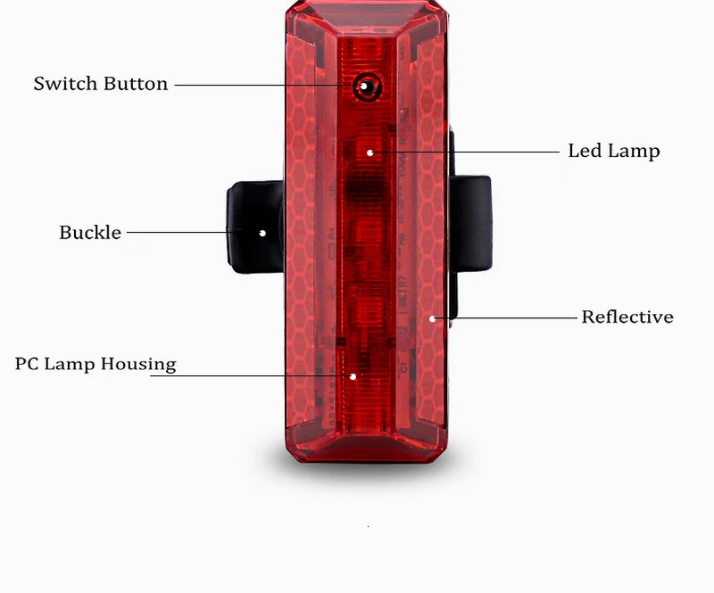 XC USHIO 5 Led Bicycle Taillight USB Charging 70 Lumen Waterproof 5 Modes Safety Warning Cycling Light MTB Road Bike Back Lamp (20)