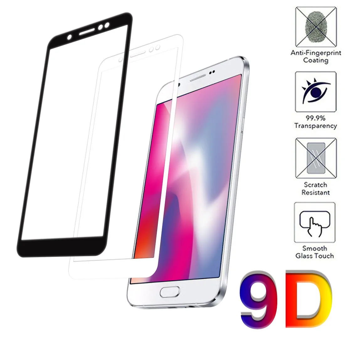 

Full Cover Tempered Glass For Samsung Galaxy J3 A90 A80 A8plus A82018 9D Screen Protective Glass Protective Film case