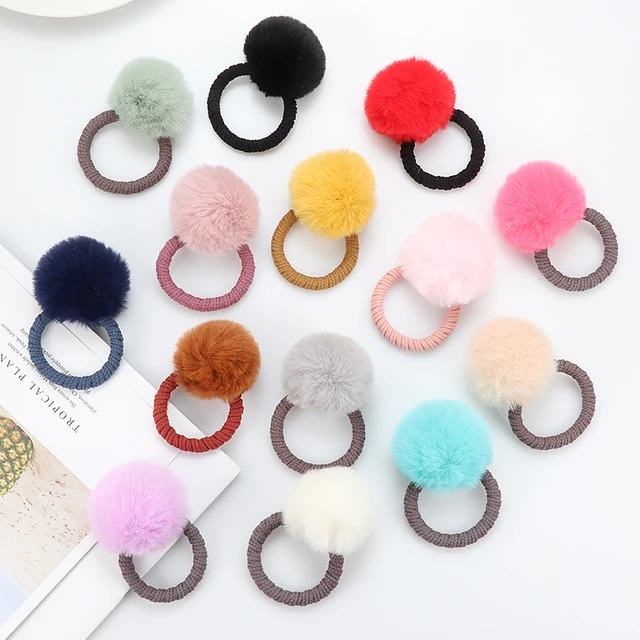 2pcs /set Bonito pompones para cabello niña, gomas pelo pequeñas elasticas gomillas  pelo niña goma pelo niña infantil coleteros pompones niña de pelo goma pelo  bebe accesorio para cabello - AliExpress