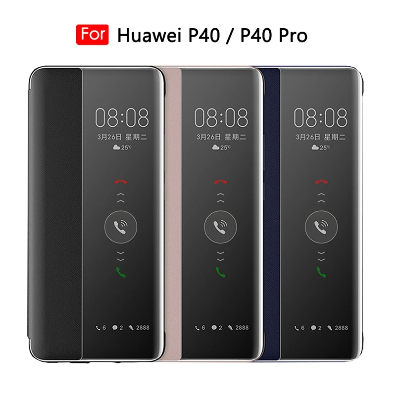 pu case for huawei Cửa sổ View Thông Minh Lật Bao Da Ốp Lưng Điện thoại Huawei P30 P40 Pro P20 Giao Phối 20 Lite X P10 Plus 20pro P Smart Z Y6 2018 2019 huawei pu case