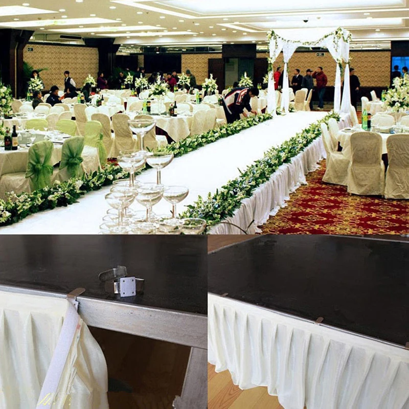 Colorful Ice Silk Wedding Table Skirt Tablecloth Table Cover Wedding Stage Decoration