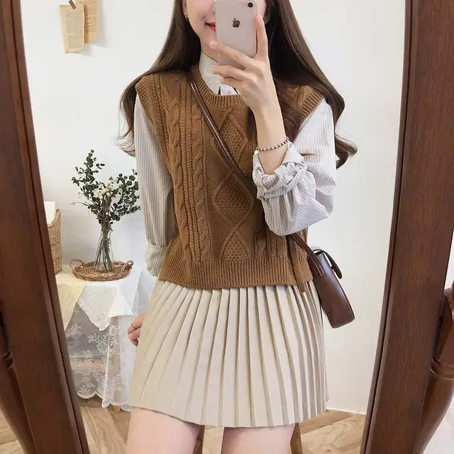 WOOL しいれ KNIT VEST WAIST WARMER SET 24SS