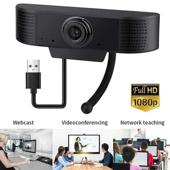 

HD 1080P Autofocus Webcam Mini Computer PC WebCamera with Microphone Rotatable Cameras for Live Broadcast Video Calling Conferen