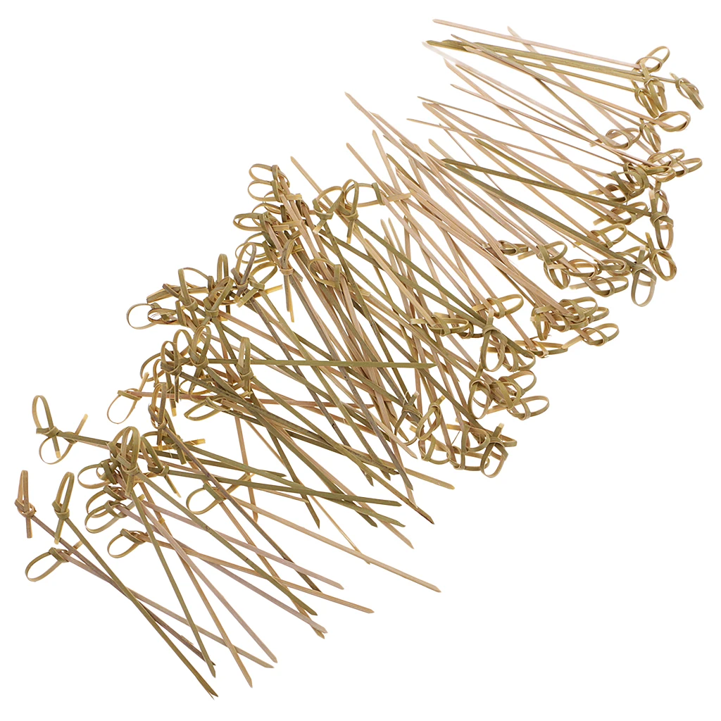 Cocktail Sticks Buffet Party Wooden Toothpicks, Knot Patterns, Cocktail Party Picks, Deco Picks, Set / 100pcs