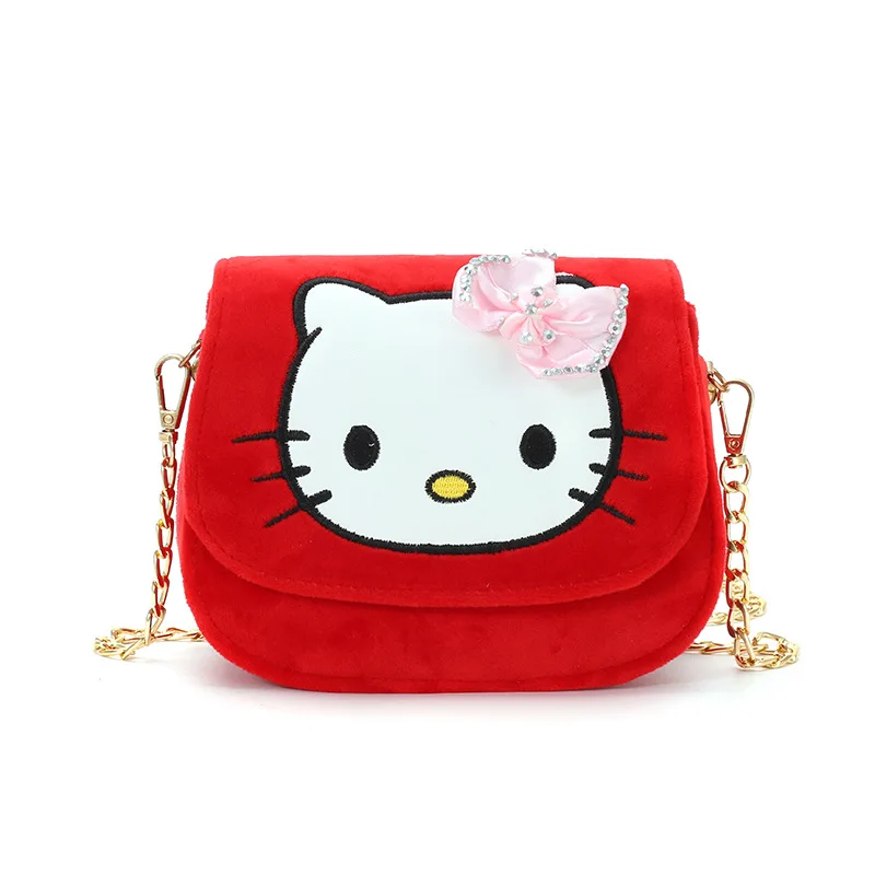 

Fashion Children's Handbags Cartoon Hello Kitty Cute Shoulder Bags Girls Princess Chain Bags Shopping Plush Bags Gifts For Kids
