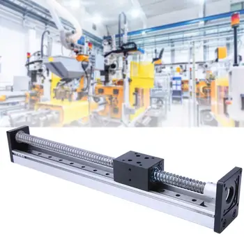 

Aluminum alloy linear guide rail single line sliding ball screw movement table 300mm effective stroke 1204 1605 1610 ball screw