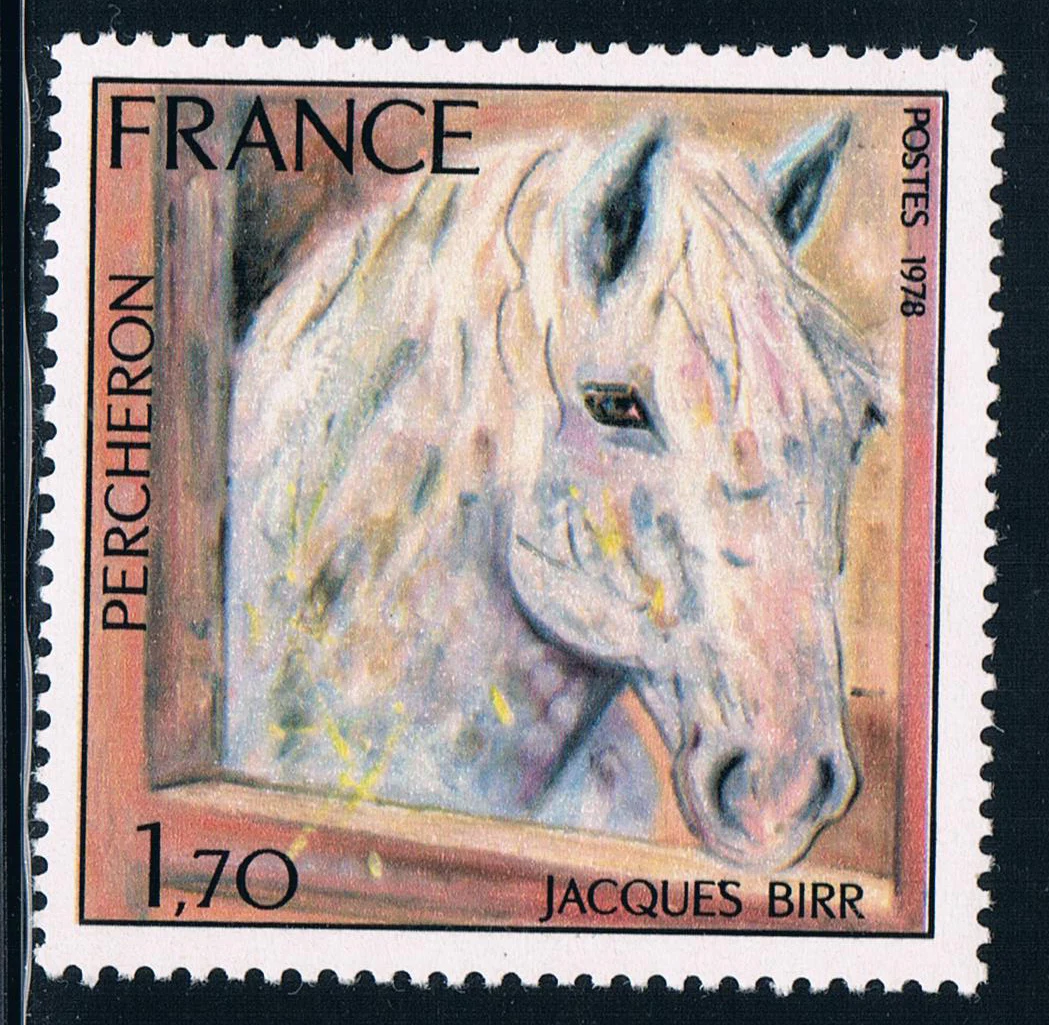 FR3058 Французский штамп художественная серия картина Билла Pelsch Famous Horse 1 шт. Новые
