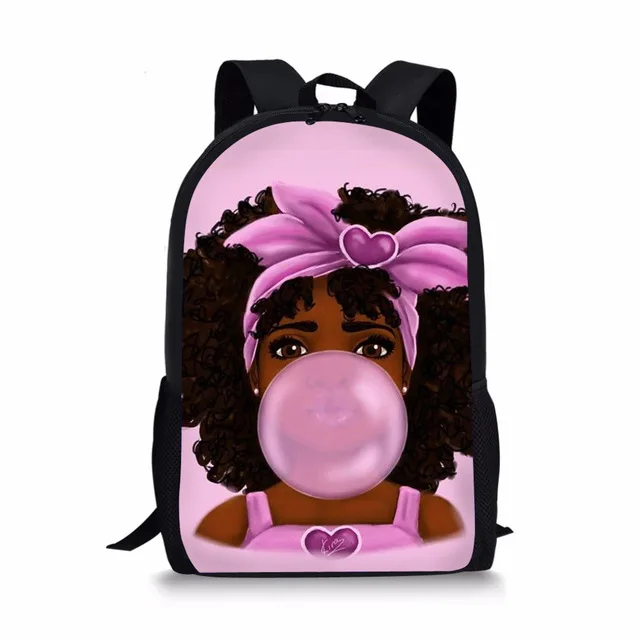 Koko Кот афро леди рюкзак африканская красавица принцесса печать школьная сумка для детей основной ортопедический Рюкзак Bookbag - Цвет: S23