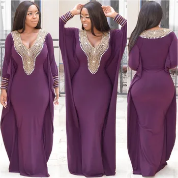Muslim Evening Dresses 2020 V Neck Long Sleeves Hijab Arabic Prom Dress Dubai Beaded Purple Women Formal Kaftan Party Gowns Buy At The Price Of 119 65 In Aliexpress Com Imall Com