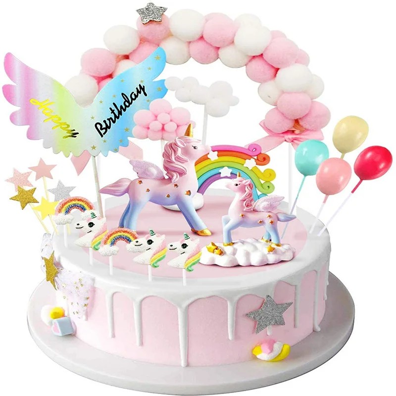 torta di compleanno topper arcobaleno palloncini nuvole cake topper decorazione torta di compleanno per bambini Decorazione della torta,Cake topper 