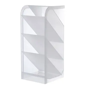 

Multi-function 4-Grid Desktop Pen Holder Office School Storage Case Plastic Pen Box Desk Pencil Organizer Clear White Black