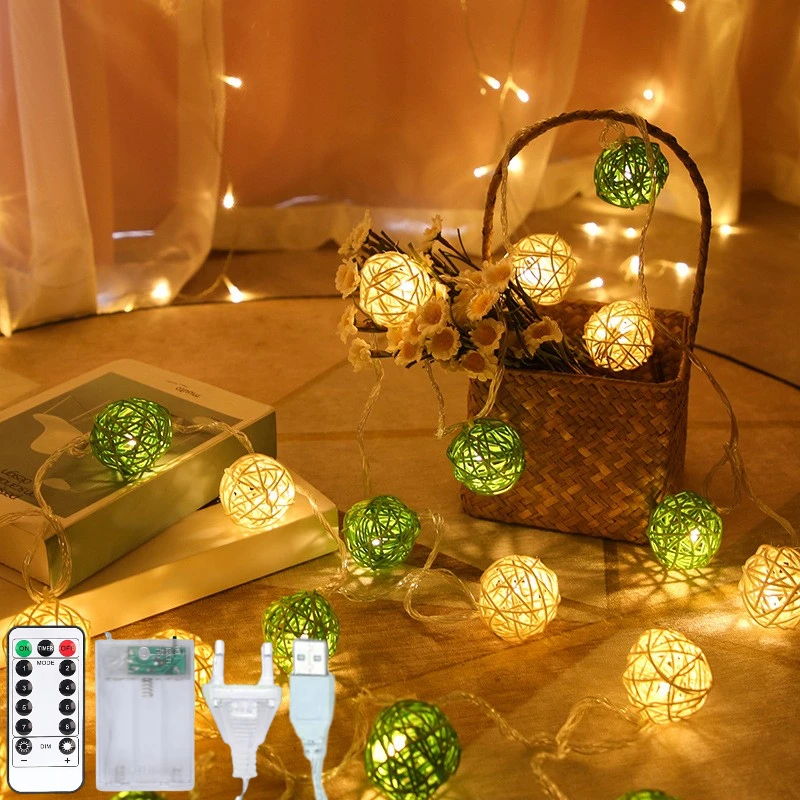 6CM Cotton Balls Led Fairy String Lights Children Bedroom Garland Lamp Christmas Wedding Decorations Home Garden Outdoor Party camping string lights