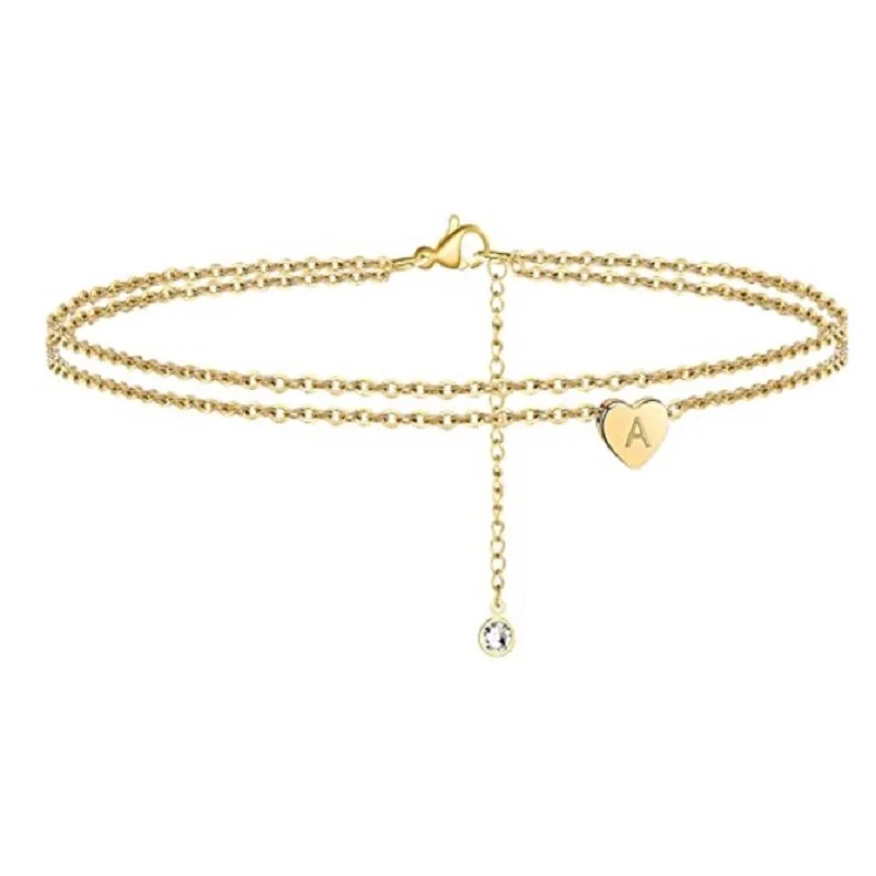 Letter Heart Ankle Bracelet Gold Color Dainty Layered Anklet Bracelets Letter Anklet Beach Accessories For Women Jewelry Gifts Letter Heart Ankle Bracelet Gold Color Dainty Layered Anklet Bracelets Letter Anklet Beach Accessories For Women Jewelry Gifts