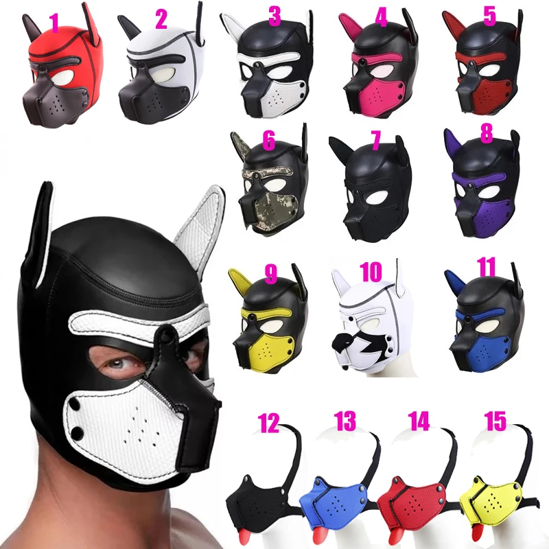 16Style Puppy Play Dog Hood Mask Bdsm Pet Roleplay Party Pup Removable Nose Fetish Slave Bondage Erotic Couple Sex Toy | Красота и